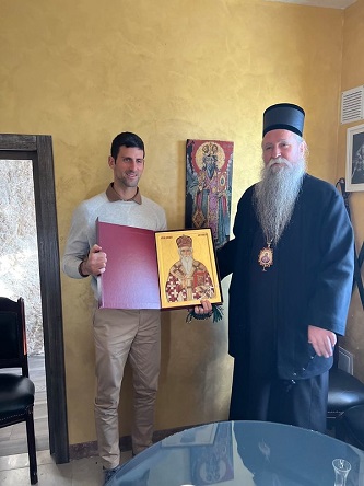 Новак Ђоковић у посјети манастиру Острог