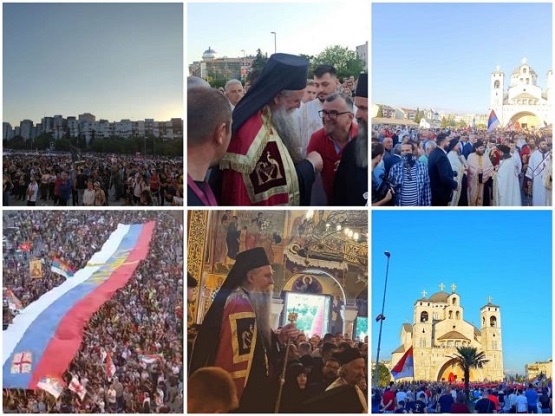 ДОСТОЈАН – Историјске сцене испред Храма: Дочек митрополита Јоаникија у Подгорици!