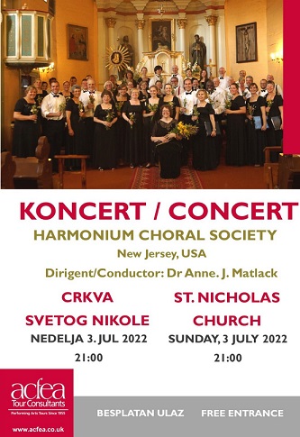 ЦРКВА СВ. НИКОЛЕ - КОНЦЕРТ ХОРА HARMONIUM CHORAL SOCIETY