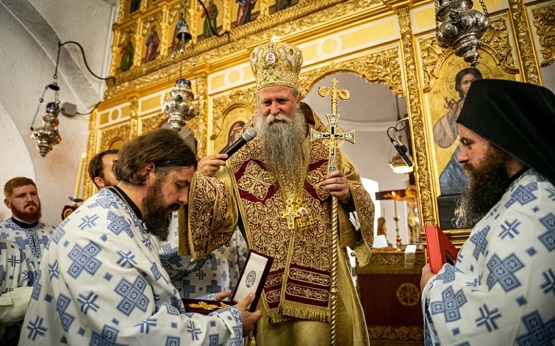 Литургијским сабрањем цетињски свештеници Обрен Јовановић, Гојко Перовић и Анђелко Боричић опростили се од својих парохијана
